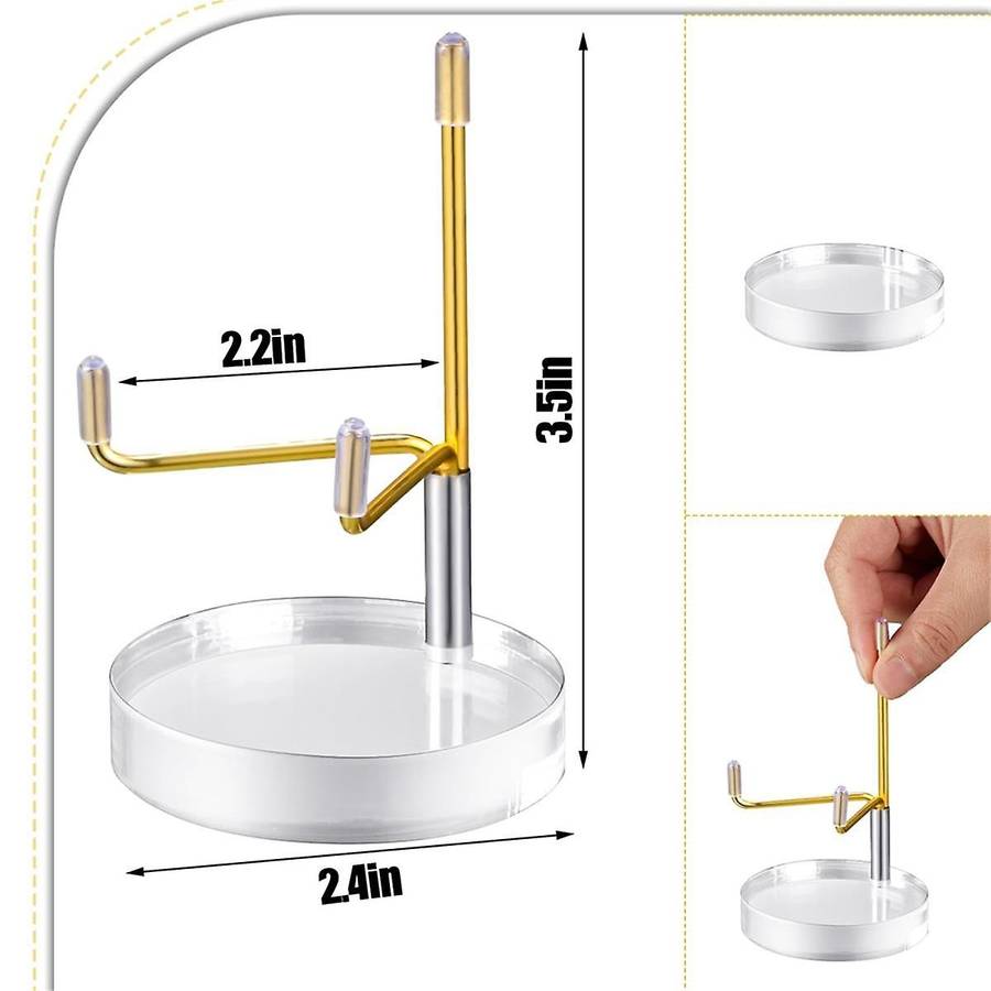 4 Pcs Clear Acrylic Display Stand Holder with Adjustable Metal Arms Display Stand Easel for Crystal