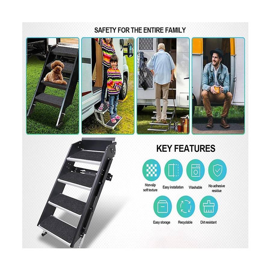 4 Pcs Rv Step Covers Rug19.5x7.5 Inch Inch Adhesive Rv Stair Covers Mobile Home Step Mats for , Ste