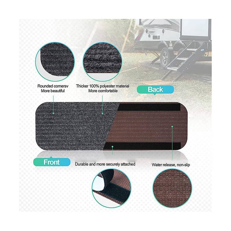 4 Pcs Rv Step Covers Rug19.5x7.5 Inch Inch Adhesive Rv Stair Covers Mobile Home Step Mats for , Ste