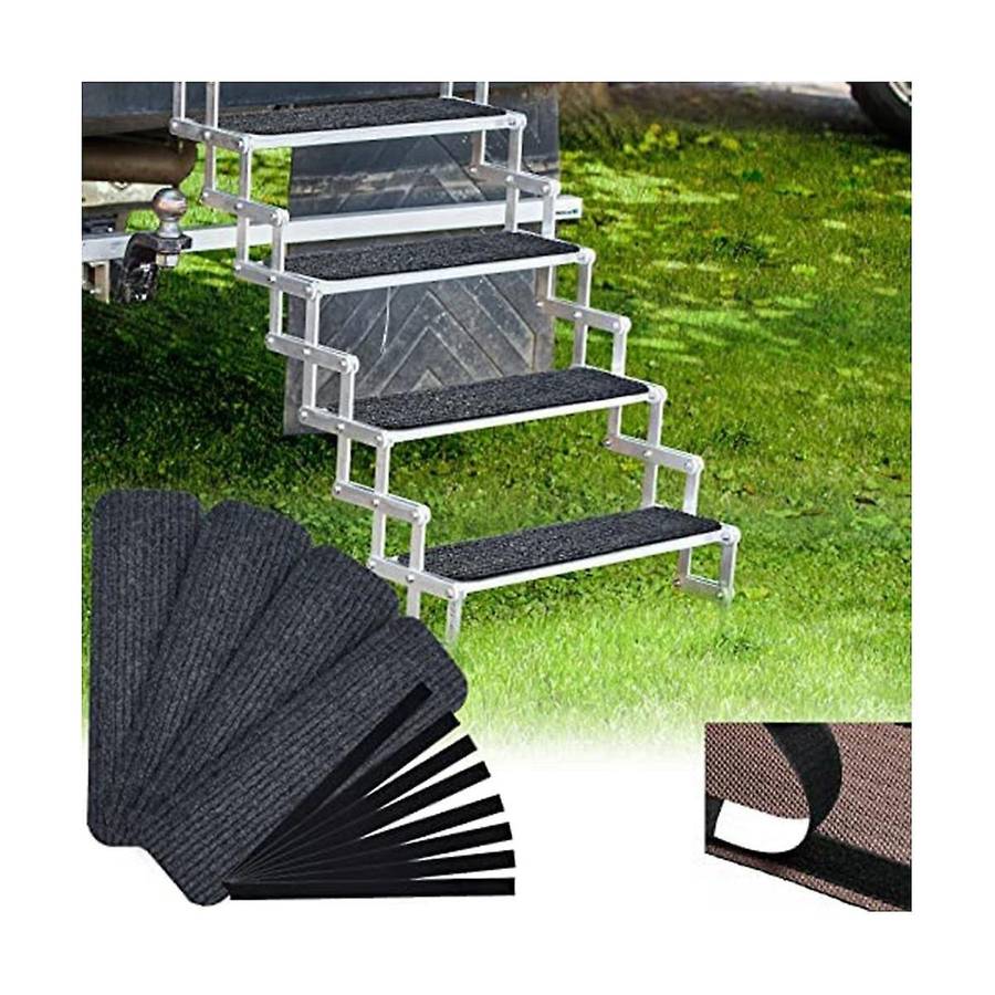 4 Pcs Rv Step Covers Rug 24 X 7.5 Inch Adhesive Rv Stair Covers Mobile Home Step Mats for , Step