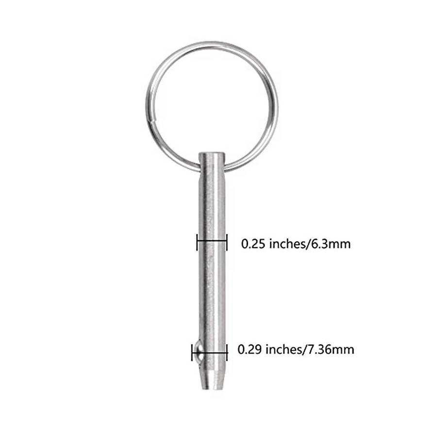 4 Pcs Quick Release Pins Bimini Top Pins, Diameter 1/4in(6.3mm),overall Length 2.56inch(65mm),marin