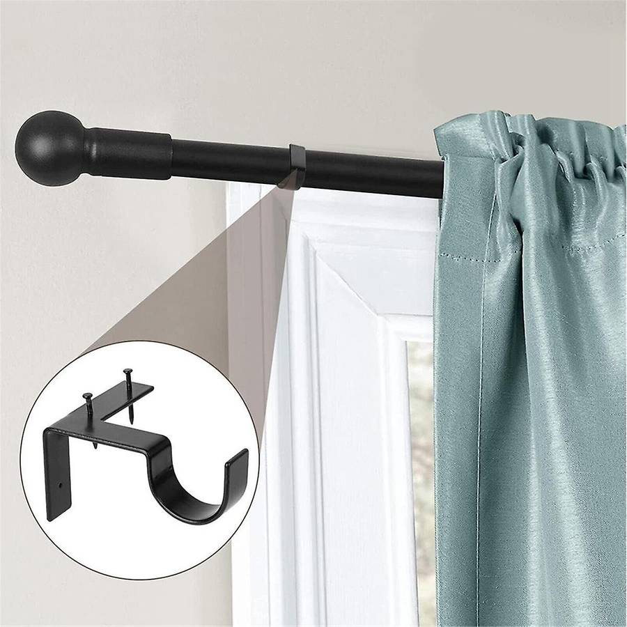 4 Pieces Bracket Hanging Curtain Rod Bracket Single Hook Right Side Window Frame Decoration for Liv