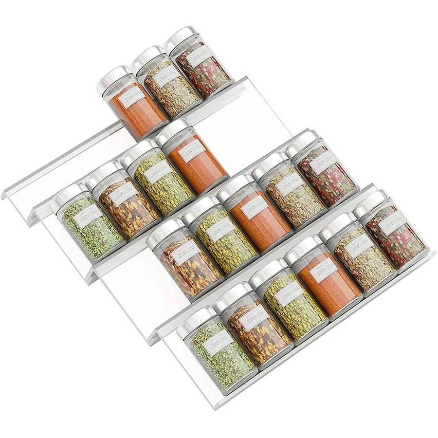 4 Tier Spice Drawer Organizer Seasoning Bottle Storage Rack Under Desk Drawer Hidden Kitchen Supplie