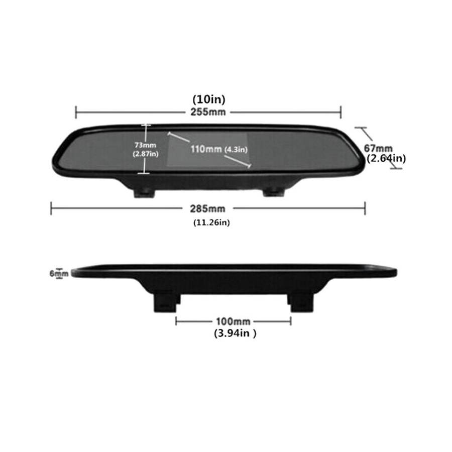 4.3-inch Rearview Mirror Display Car Hd Lcd Screen Dvd Display Reversing Camera Car Accessories