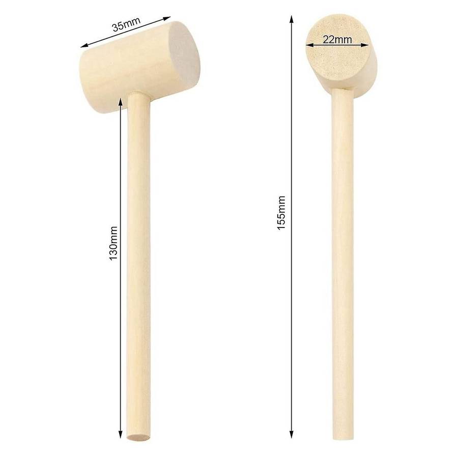 40 Pcs Mini Wooden Hammers Wood Crab Seafood Crab Lobster Mallets Wood Mallet Pounding Toy Small She