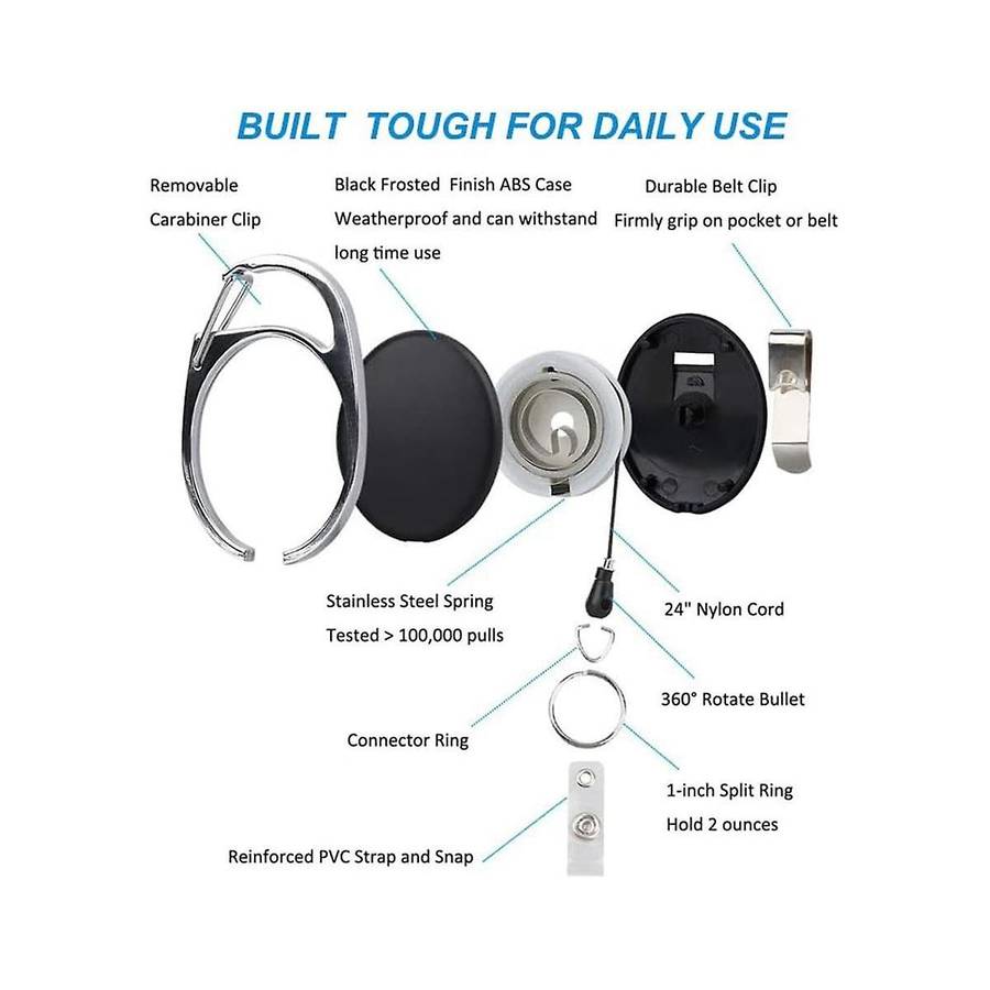 40 Pcs Retractable Id Badge Reel with Belt Clip and Key Ring, Heavy Duty Badge Holder for Doctors Nu