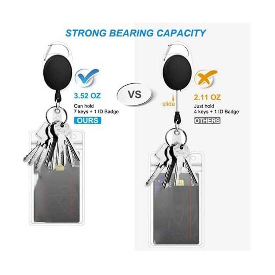 40 Pcs Retractable Id Badge Reel with Belt Clip and Key Ring, Heavy Duty Badge Holder for Doctors Nu