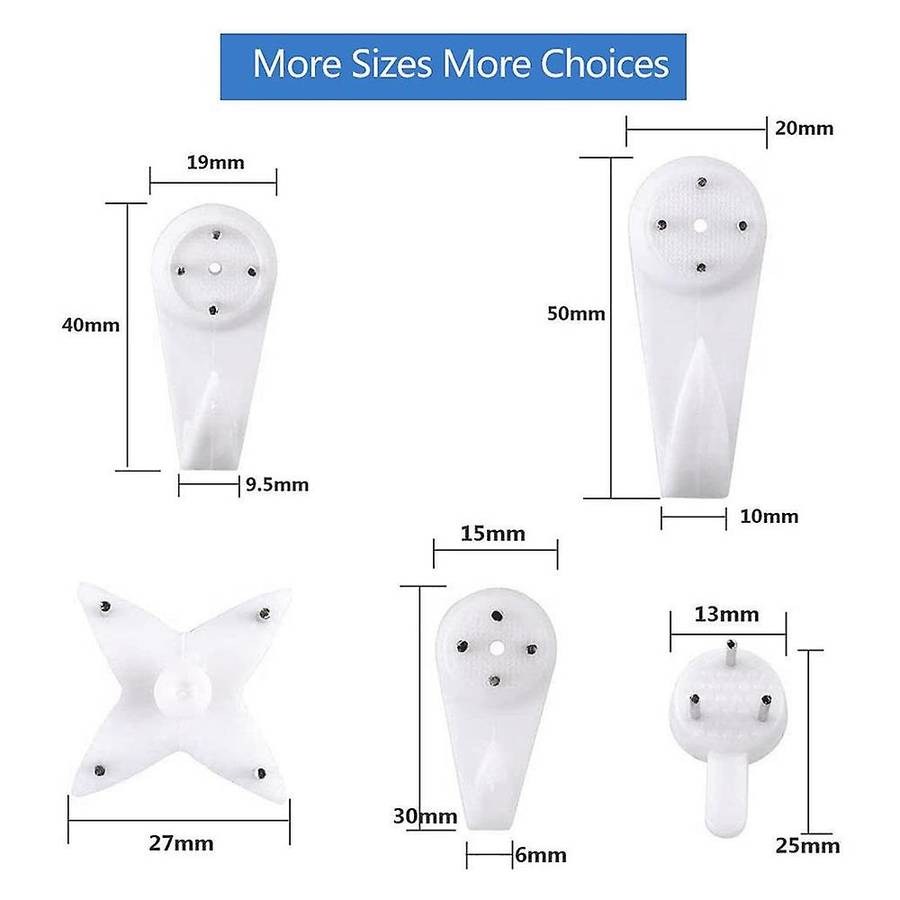40Pcs Invisible Nail Screws Wall Hooks Picture Hangers Traceless Photo Hook Multi Function Picture P