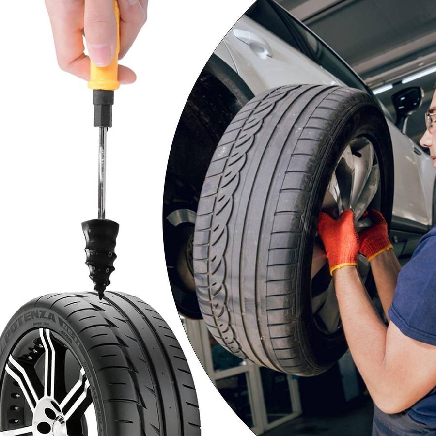 40pcs Tire Repair Rubber Nail, Tire Repair Rubber Screws Black, Fast Tool -service Tire Repair Nail