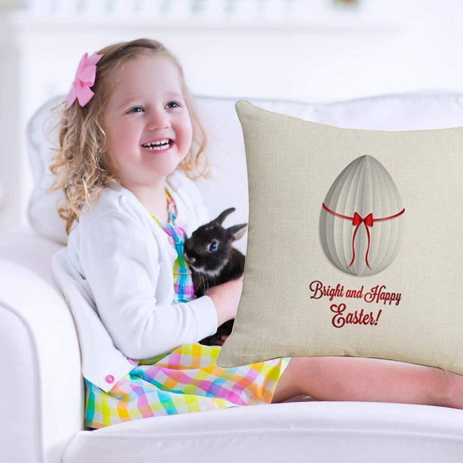 45X45cm Easter Linen Pillowcase Egg Bowk Sofa Cushion for Car Room Decoration Easter Throw Pillow Ca