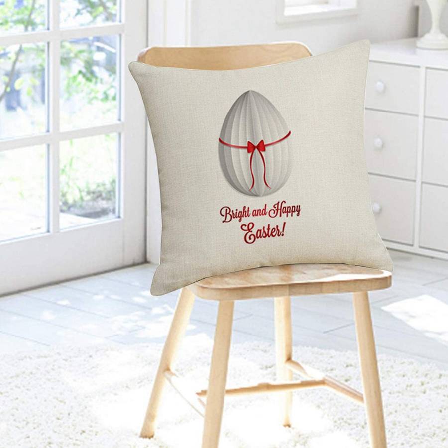 45X45cm Easter Linen Pillowcase Egg Bowk Sofa Cushion for Car Room Decoration Easter Throw Pillow Ca