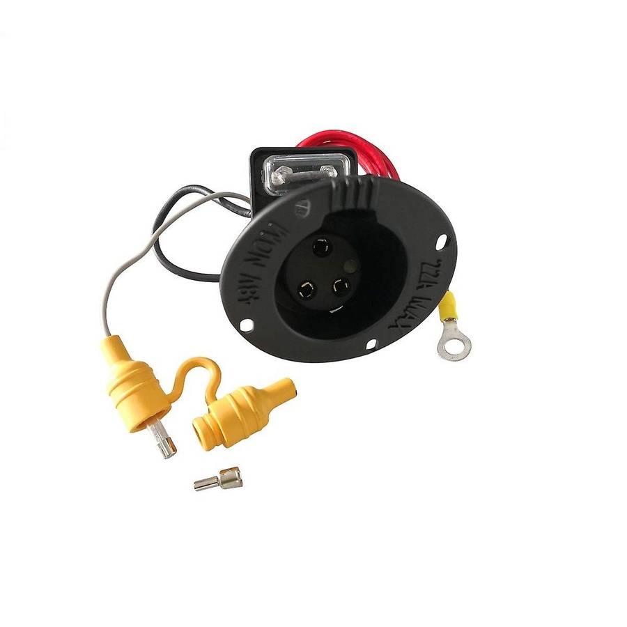 48V Charger Cord Plug & Charger Receptacle for Club Car Precedent Golf Carts 2000 Up, 101828901, 101
