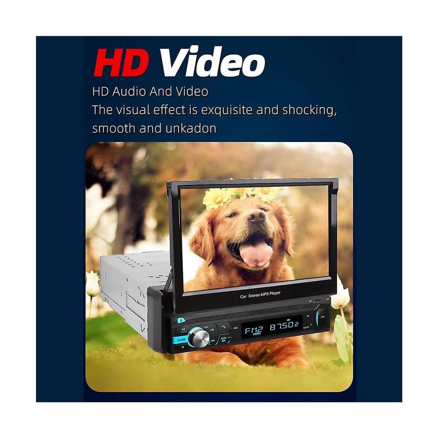 4-channel 45w Car Radio Car Mp5 Player Bluetooth Radio Multimedia Player with 7-inch Retractable Tou