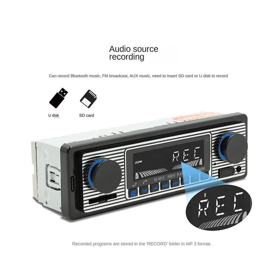 4-channel 60w Bluetooth Car Radio Car Mp3 Player Plug-in U Disk Car Radio with Wiring Protection Fu