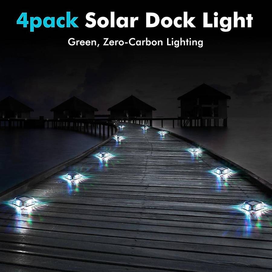 4pack Solar Pool Deck Lights Pool Side Floor Lights,Outdoor Above Ground and Inground Swimming Pools