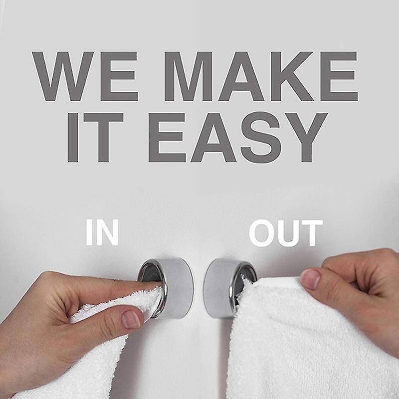 4pc -adhesive Towel Holder Towel Hooks Towel Hooks Round Wall Mount Tea Towel Holders for Bathroom