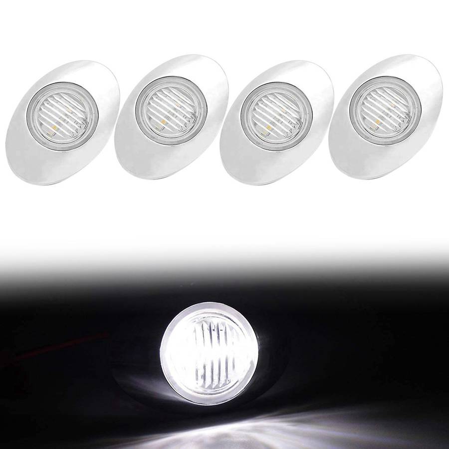 4PCS 3Inch Oval LED Boat Light Transom Stern Deck Cockpit Navigation Marine Lights Waterproof for 12