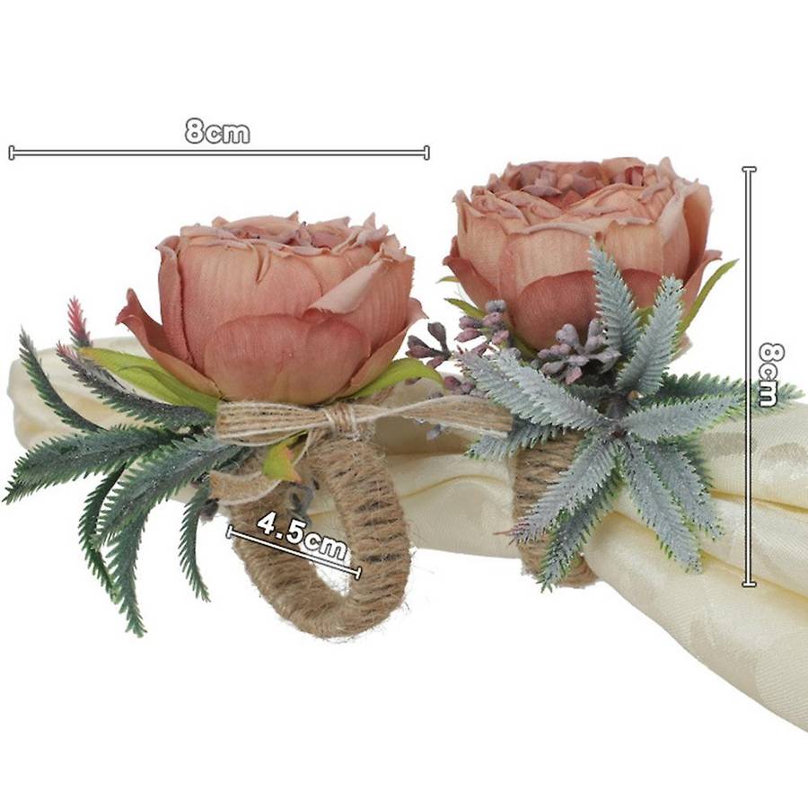 4pcs Artificial Flower Napkin Ring Flower Towel Napkin Buckle Holder Napkin Buckle Party Table Deco