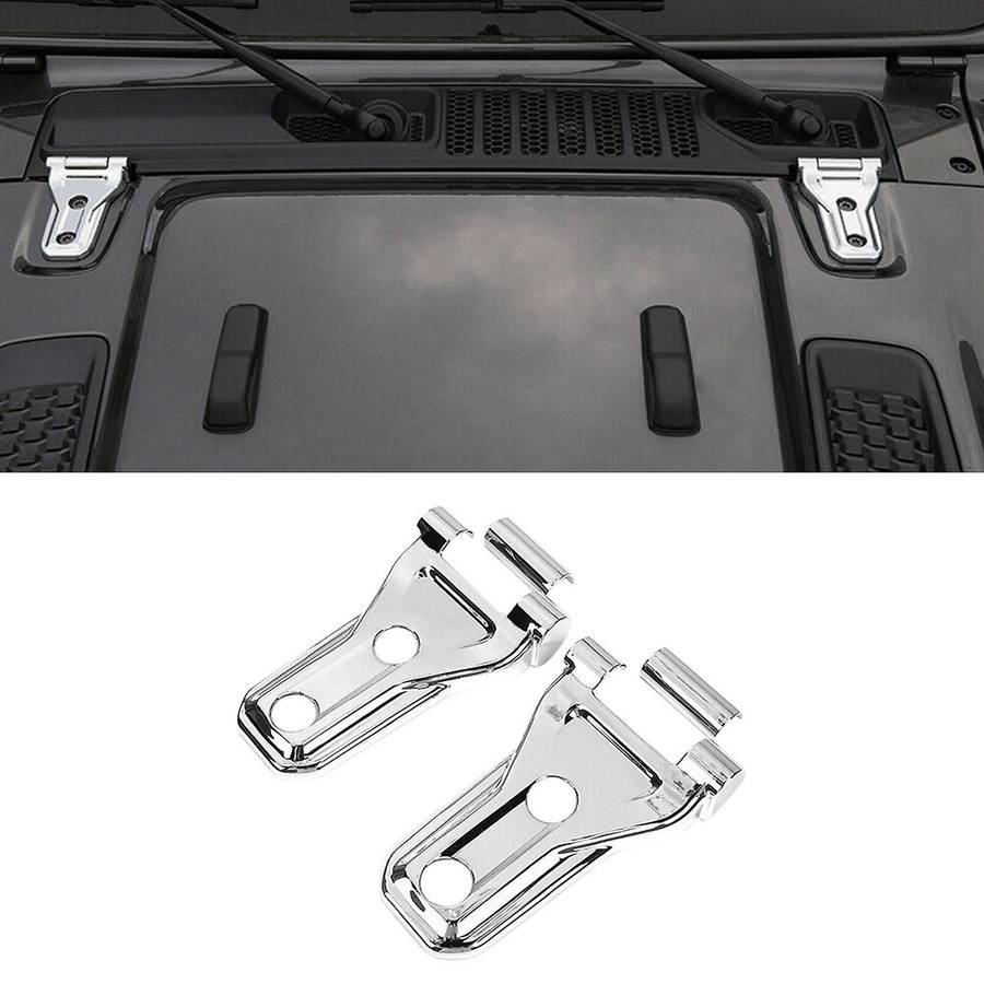 4PCS Car Chrome ABS Engine Hood Hinge Cover Trim for Wrangler JL 2018-2020