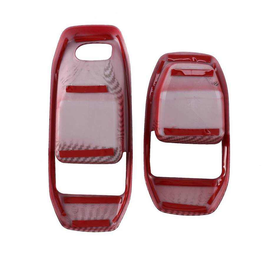 4PCS Car Interior Door Handle Bowl Cover Trim Frame for 2018-2021 Wrangler JL JLU JT 4-Door Red Carb