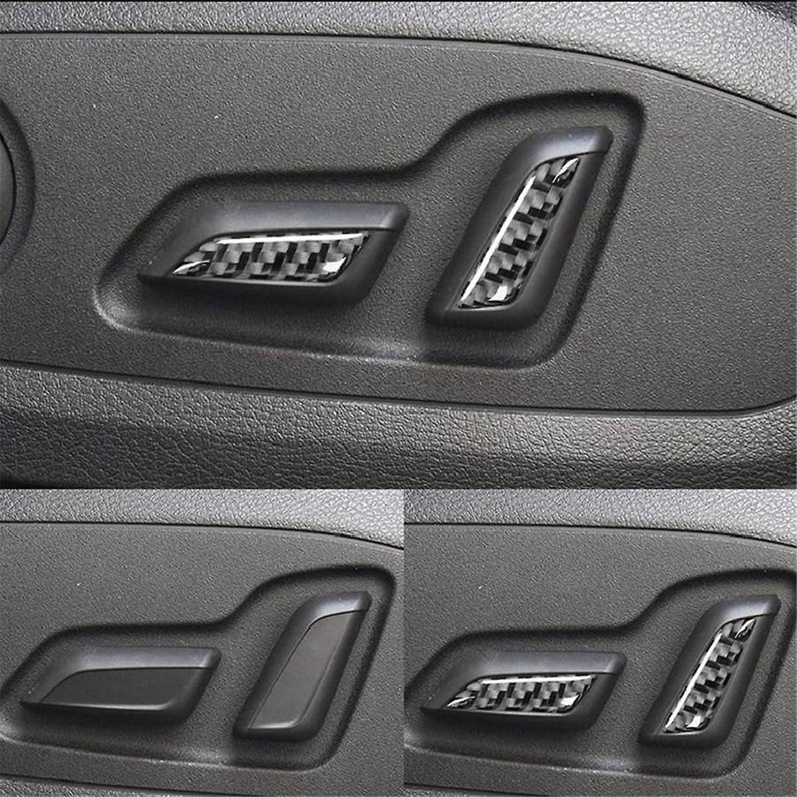 4Pcs Car Seat Adjust Button Cover Sticker Carbon Fiber Trim Auto Anti-Scratch Accessories for A4 B9