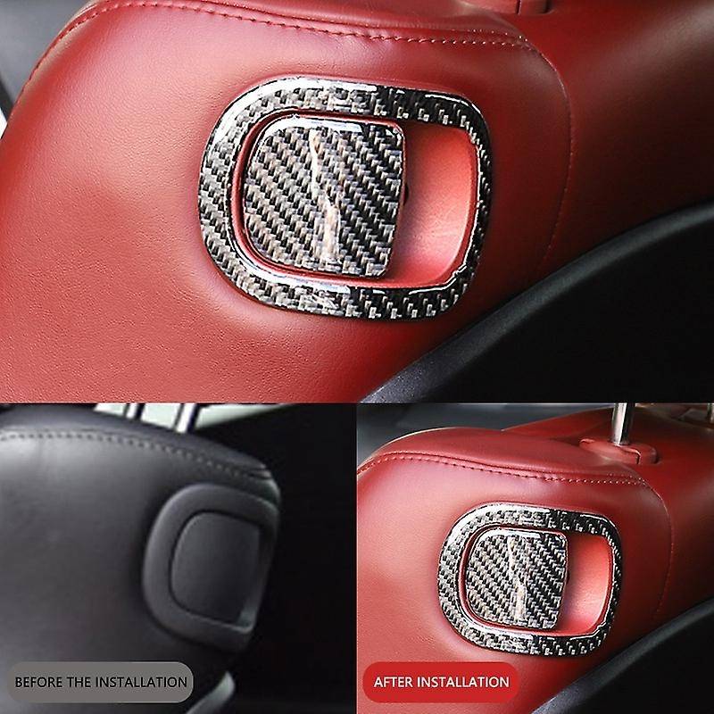 4Pcs Carbon Fiber Interior Seat Back Cover Trim for 2015-New