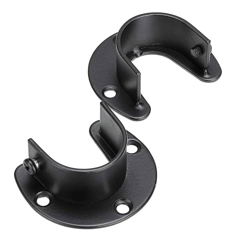 4pcs Closet Rod Brackets Support Flange Holders with Screws U Shaped Wardrobe Bracket Pole Socket En