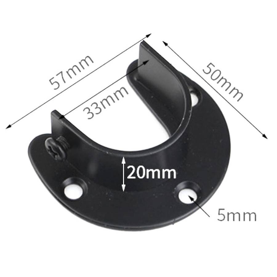 4pcs Closet Rod Brackets Support Flange Holders with Screws U Shaped Wardrobe Bracket Pole Socket En