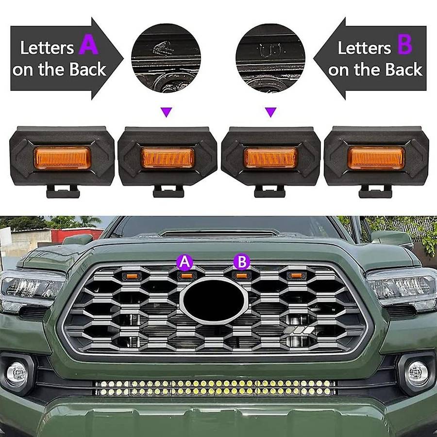 4PCS LED Front Grill Lights for Off Road Sport 2020 2021 External Grille , Light
