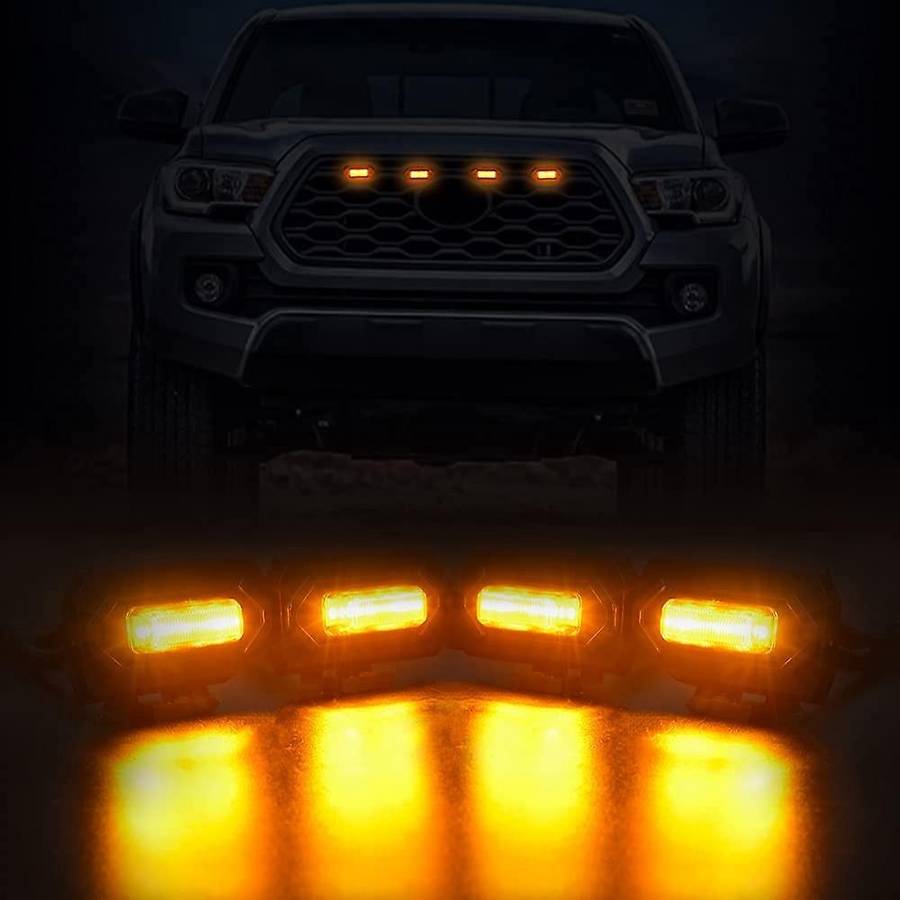 4PCS LED Front Grill Lights for Off Road Sport 2020 2021 External Grille , Light