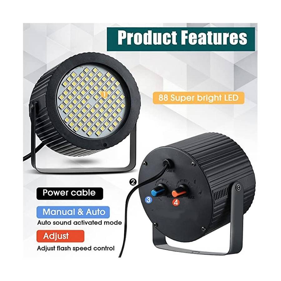 4pcs Led Strobe Light, 88 Bright Led Bulbs, Party Stage Light, Mini Outdoor Led Strobe Light