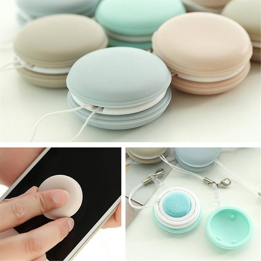 4pcs Macaron Mobile Phone Screen Cleaner Wiper Screen Brush Cleaning Brush with Decorative Mobile P