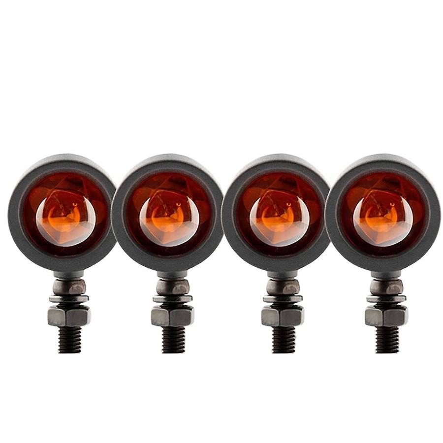 4PCS Motorcycle Retro Turn Signal Motorcycle Amber Turn Signal Indicator for