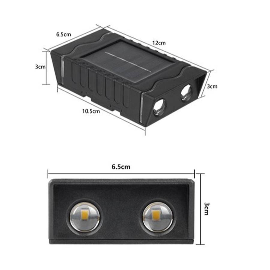 4pcs Outdoor Solar Wall Lights, Square Wireless Sconces, Ip65 Waterproof with Solar Panel