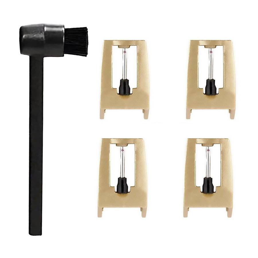 4Pcs Replacement Stylus Vinyl Record Player Needles Diamond Turntable Stylus with a Stylus Cleaning