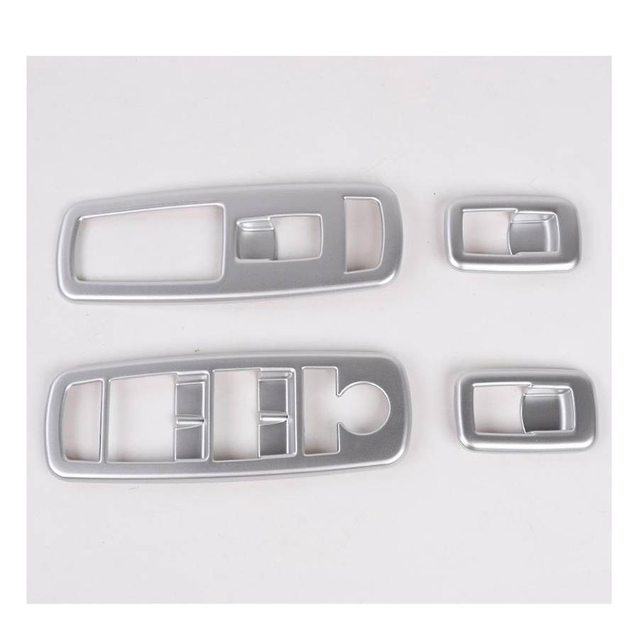 4Pcs Silver Car Inner Window Lift Trim Switch Panel Cover for RAM 2010-2017/Charger Durango 2011-202