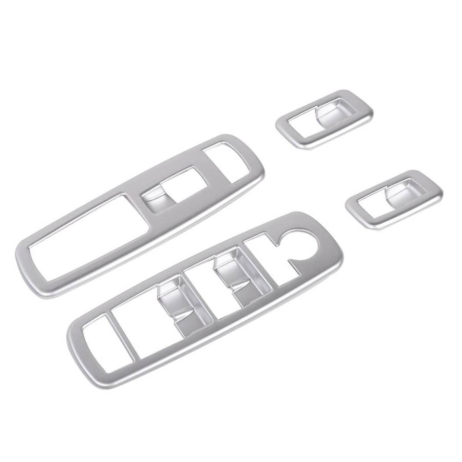 4Pcs Silver Car Inner Window Lift Trim Switch Panel Cover for RAM 2010-2017/Charger Durango 2011-202