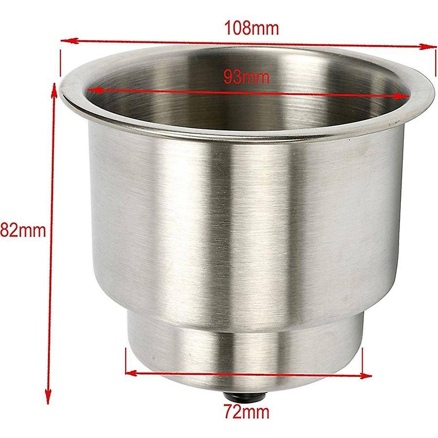 4Pcs Stainless Steel Cup Drink Holder with Drain for Marine Boat RV Boating & Sailing Hardware