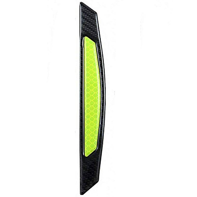 4Pcs Super Green Reflective Stickers Carbon Fiber Strips Car Side Door Edge Bumper Anti-Scratch Prot