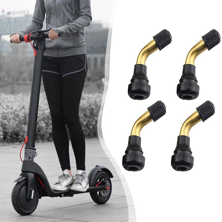 4pcs Tyre Valves Stem Right Angle Snap-in Rubber Brass for Electric Scooter and Electric Scooter
