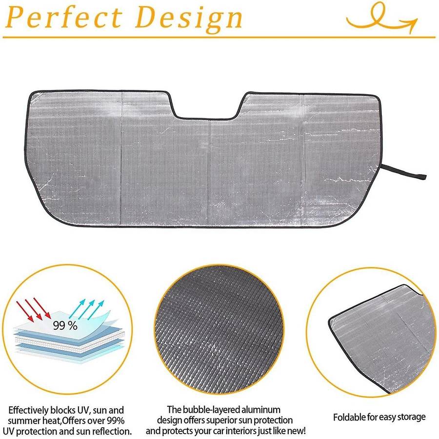 for R1T 2022 2023 Front Windshield Sun Shade, Sun Visor Protector Blocks UV Rays Foldable Interior