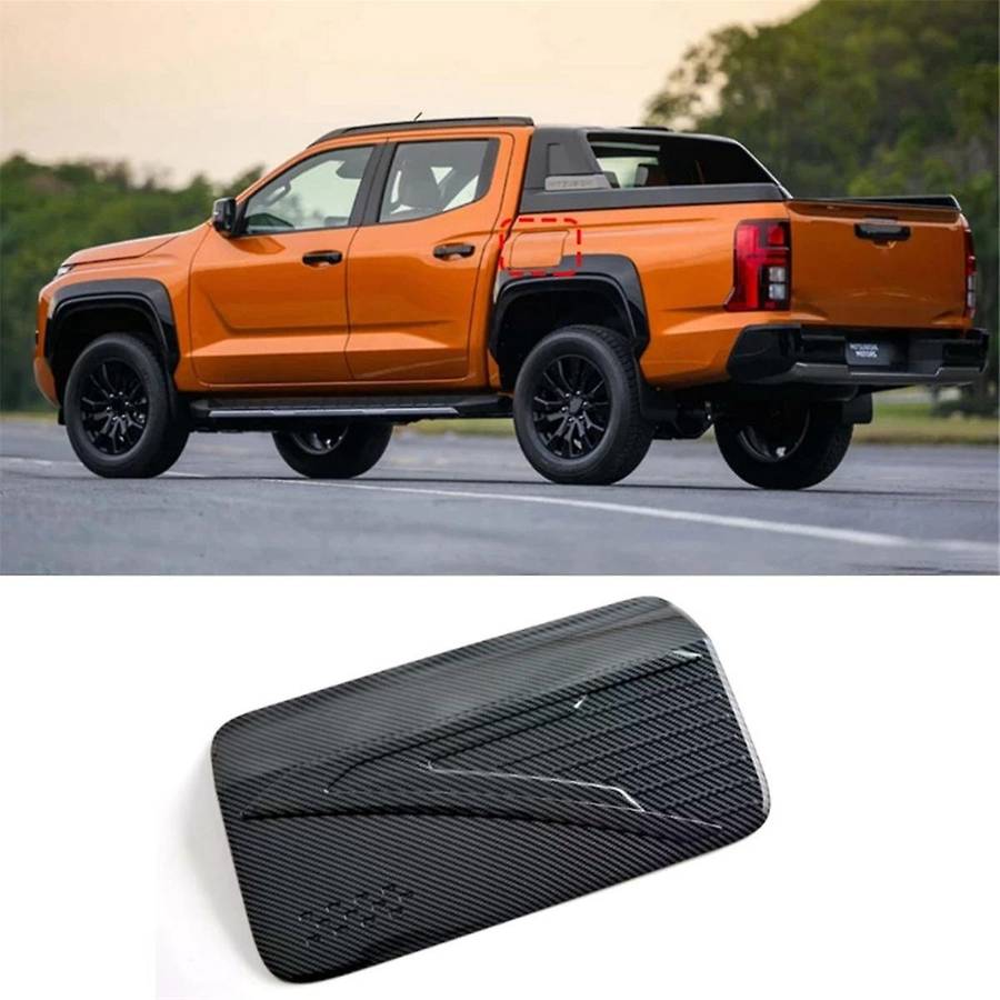 for Triton / L200 2024 Carbon Fiber Car Fuel Tank Cap Trim Cover Stickers Exterior Accessories