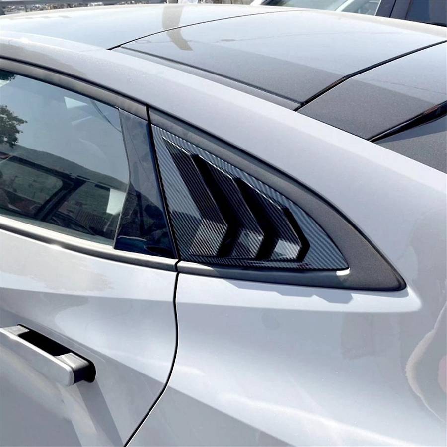 for -V 2023 2024 Car Rear Spoiler Wing Side Window Triangle Trim Cover Trim Accessories - ABS Carbon