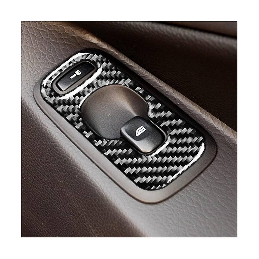 for Xc90 2003-2007 Lhd Carbon Fiber Car Door Window Lift Button Panel Cover Trim Interior Sticker