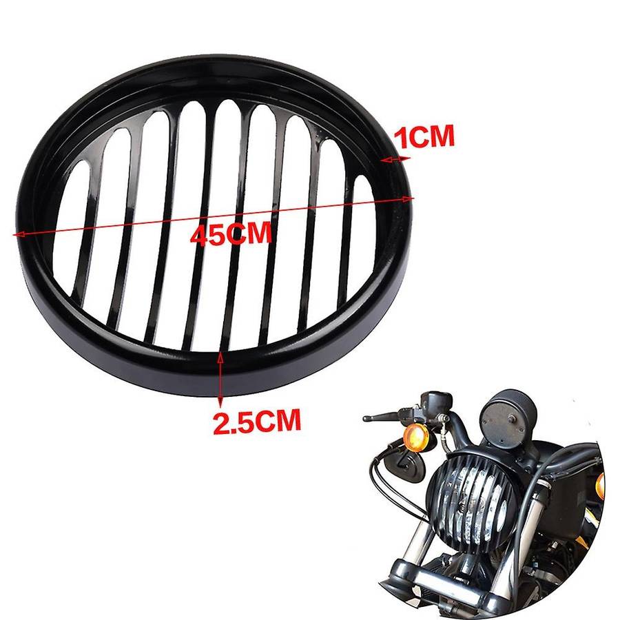 for XL 883 Iron 1200 04-14 Custom XL1200C 1200 Motorcycle 5 3/4inch CNC LED Headlight Grill Cover Ch