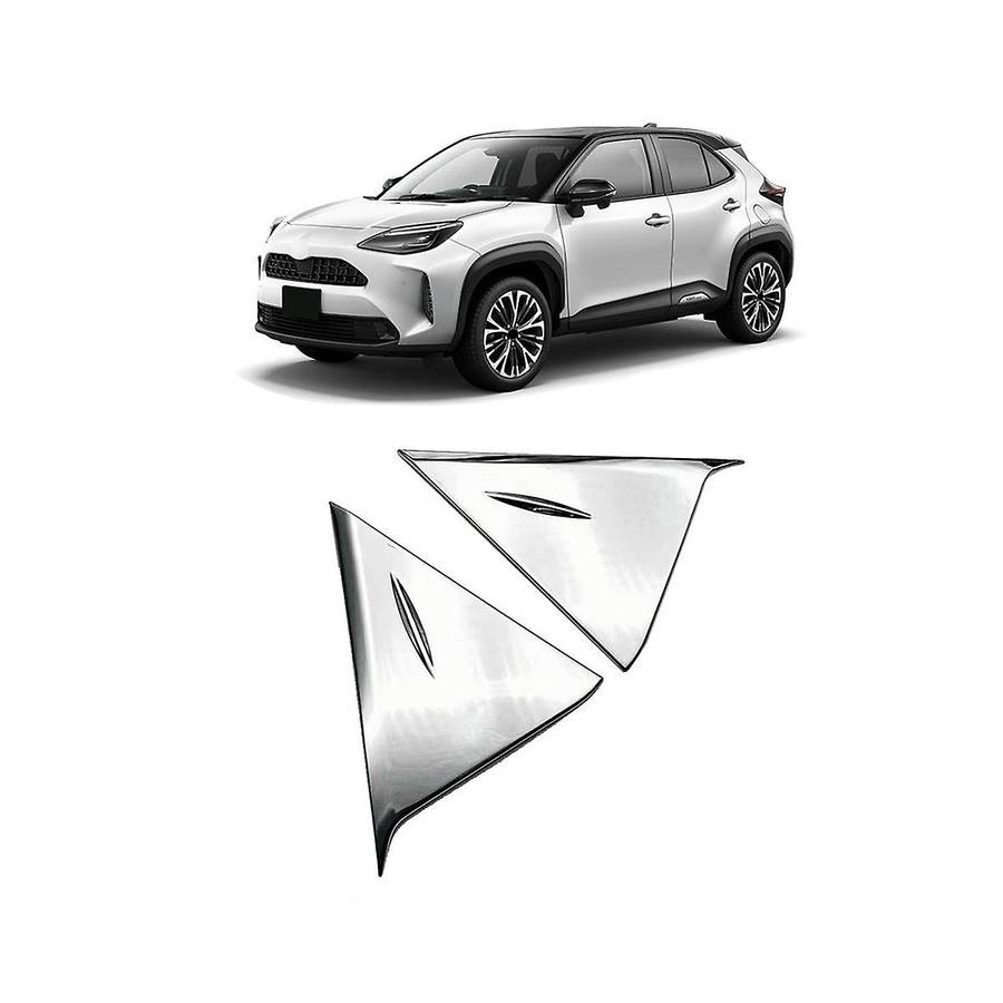 for Yaris 2020 2021 Rear Window Spoiler Cover Side Triangle Pillar Posts Molding Garnish Bezel