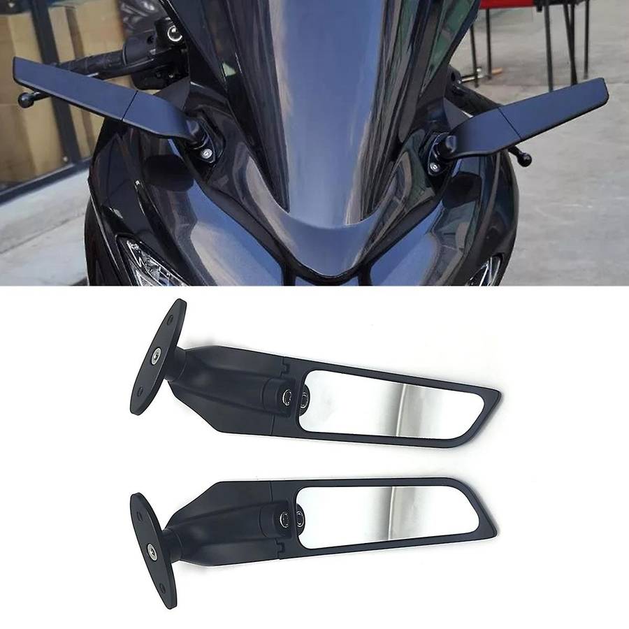 for Zx6r Ninja 650 400 250 Yzf-r1 R6 Motorcycle Mirror Modified Wind Wing Adjustable Rotating Rearv
