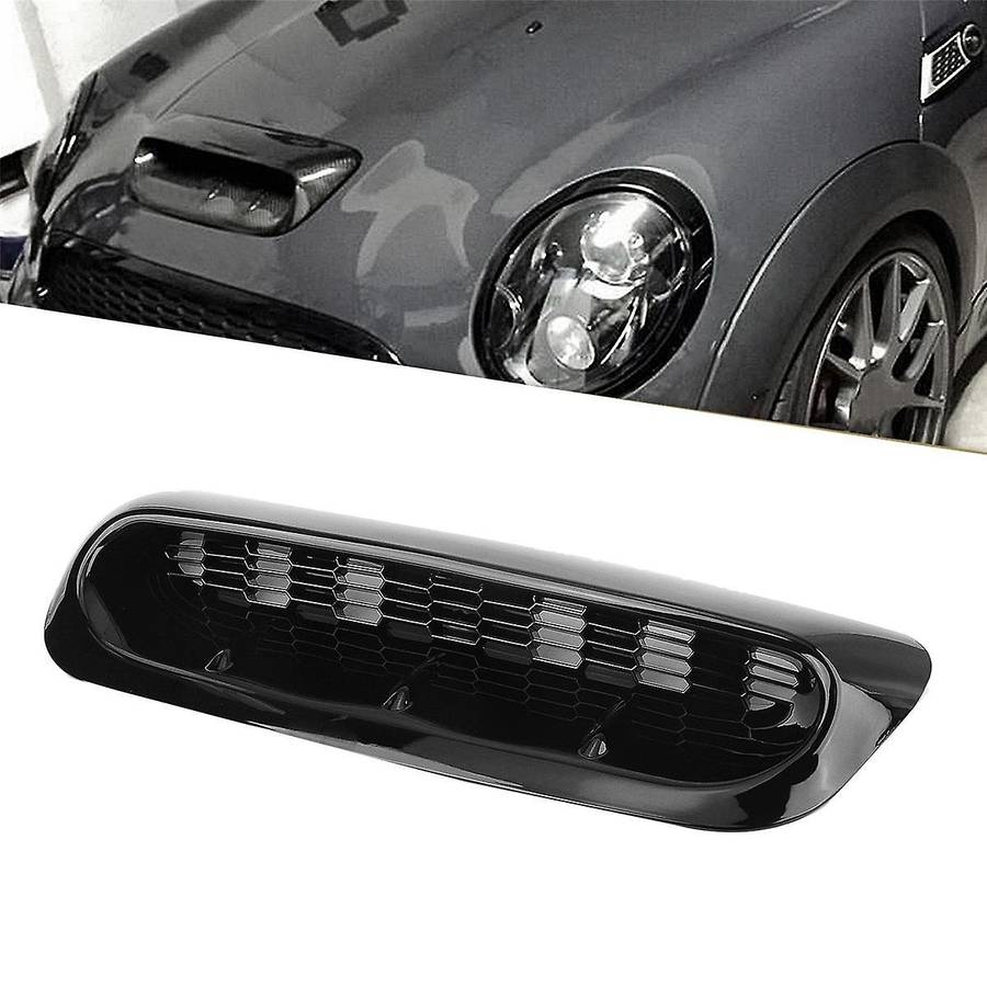 Front Air Hood Vent Scoop Trim for 07-13 Mini S R55 R56 R57 R58 Gloss Car Upper Engine Cover W/ Mes