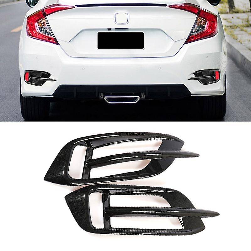Front and Rear Bumper Fog Light Cover Trim Fog Lamp Grille for 10Th 2016 2017 2018 2019 Glossy Black