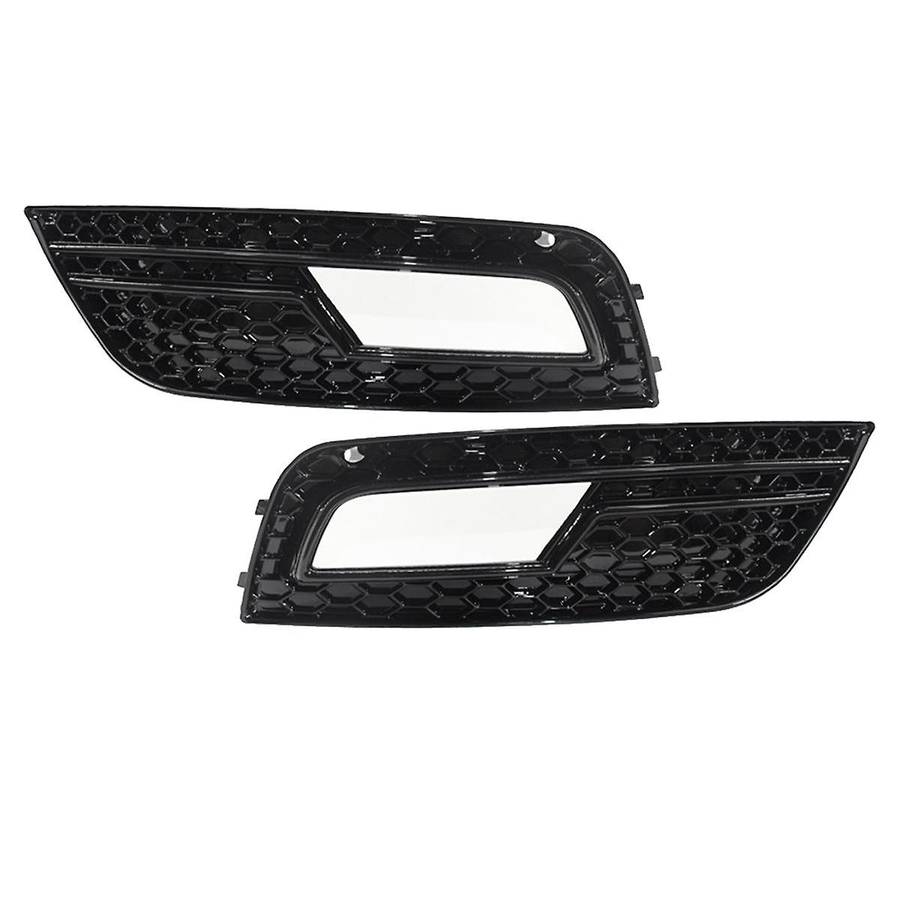 Front Bumper Honeycomb Grill Fog Light Cover for 2013-2016 A4 B8.5 S4 Black 8k0807681 8k0807682